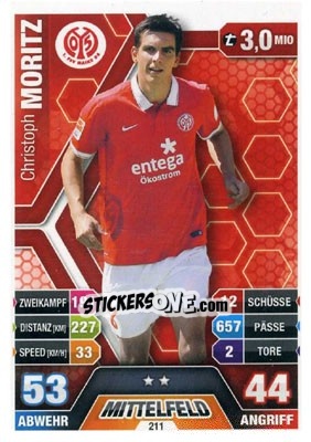 Figurina Christoph Moritz - German Fussball Bundesliga 2014-2015. Match Attax - Topps