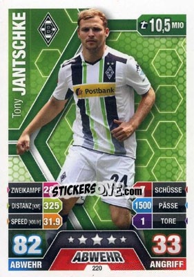 Figurina Tony Jantschke - German Fussball Bundesliga 2014-2015. Match Attax - Topps