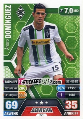 Sticker Álvaro Domínguez - German Fussball Bundesliga 2014-2015. Match Attax - Topps