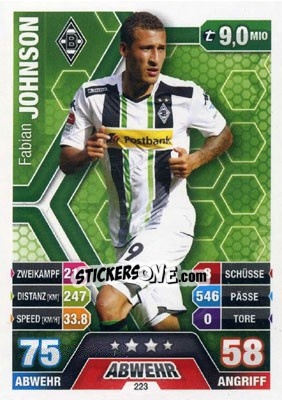 Sticker Fabian Johnson - German Fussball Bundesliga 2014-2015. Match Attax - Topps