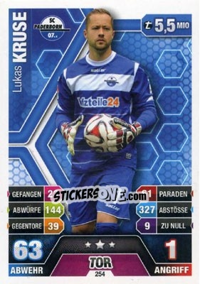 Sticker Lukas Kruse - German Fussball Bundesliga 2014-2015. Match Attax - Topps