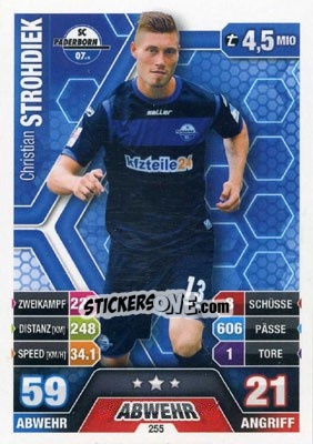 Sticker Christian Strohdiek - German Fussball Bundesliga 2014-2015. Match Attax - Topps