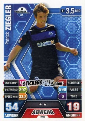 Sticker Patrick Ziegler - German Fussball Bundesliga 2014-2015. Match Attax - Topps