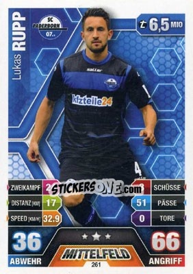 Figurina Lukas Rupp - German Fussball Bundesliga 2014-2015. Match Attax - Topps