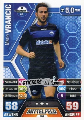 Sticker Mario Vrancic - German Fussball Bundesliga 2014-2015. Match Attax - Topps