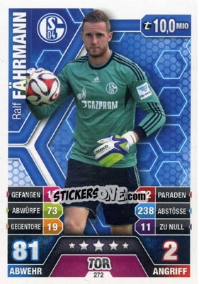 Sticker Ralf Fährmann - German Fussball Bundesliga 2014-2015. Match Attax - Topps