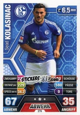 Cromo Sead Kolašinac - German Fussball Bundesliga 2014-2015. Match Attax - Topps