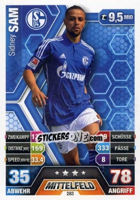 Sticker Sidney Sam - German Fussball Bundesliga 2014-2015. Match Attax - Topps