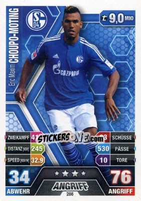 Sticker Eric Maxim Choupo-Moting - German Fussball Bundesliga 2014-2015. Match Attax - Topps