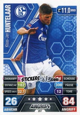 Sticker Klaas-Jan Huntelaar - German Fussball Bundesliga 2014-2015. Match Attax n. 287 - Topps