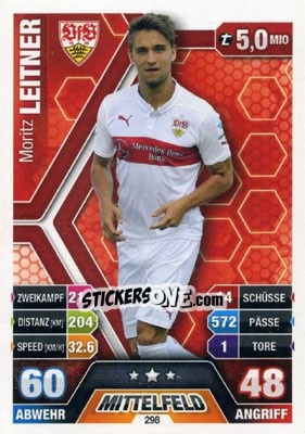 Sticker Moritz Leitner - German Fussball Bundesliga 2014-2015. Match Attax n. 298 - Topps