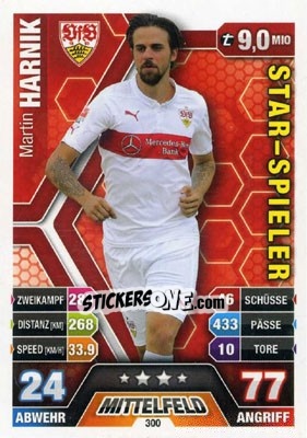 Sticker Martin Harnik - German Fussball Bundesliga 2014-2015. Match Attax n. 300 - Topps