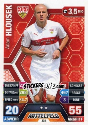 Sticker Adam Hloušek - German Fussball Bundesliga 2014-2015. Match Attax n. 303 - Topps
