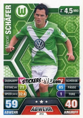 Cromo Marcel Schäfer - German Fussball Bundesliga 2014-2015. Match Attax - Topps