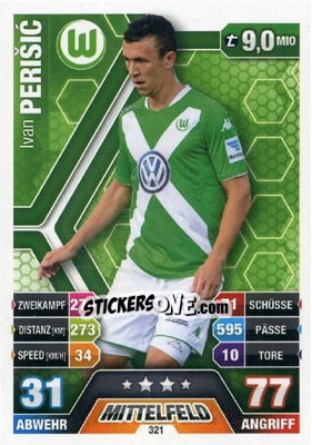 Sticker Ivan Perišic - German Fussball Bundesliga 2014-2015. Match Attax n. 321 - Topps