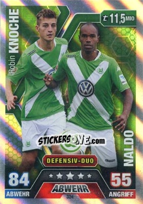 Sticker Robin Knoche / Naldo - German Fussball Bundesliga 2014-2015. Match Attax - Topps