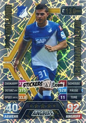Sticker Kevin Volland - German Fussball Bundesliga 2014-2015. Match Attax n. 351 - Topps