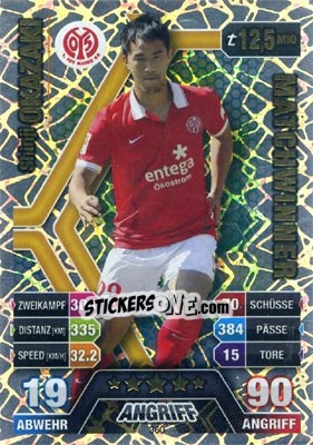 Sticker Shinji Okazaki - German Fussball Bundesliga 2014-2015. Match Attax n. 360 - Topps