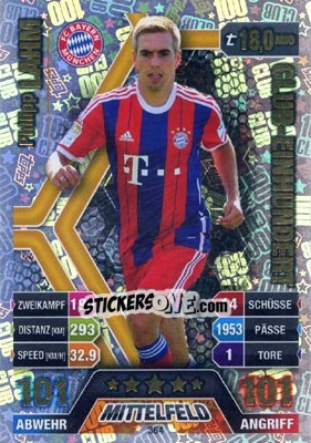 Sticker Philipp Lahm - German Fussball Bundesliga 2014-2015. Match Attax - Topps