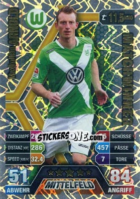 Sticker Maximilian Arnold - German Fussball Bundesliga 2014-2015. Match Attax n. 377 - Topps