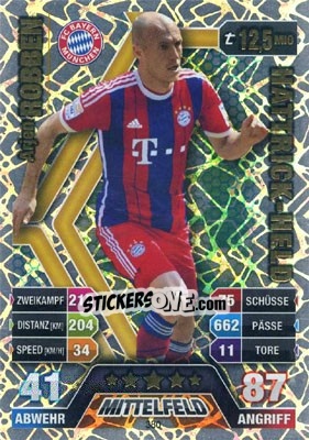 Sticker Arjen Robben - German Fussball Bundesliga 2014-2015. Match Attax n. 380 - Topps