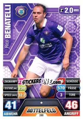 Sticker Rico Benatelli - German Fussball Bundesliga 2014-2015. Match Attax n. 390 - Topps
