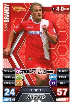 Sticker Sören Brandy - German Fussball Bundesliga 2014-2015. Match Attax - Topps