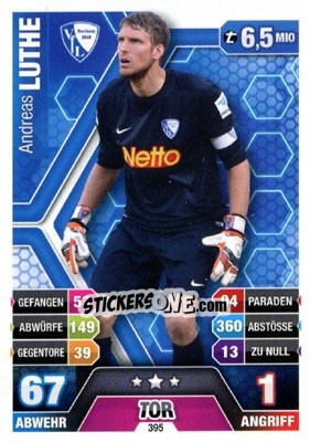 Sticker Andreas Luthe - German Fussball Bundesliga 2014-2015. Match Attax n. 395 - Topps