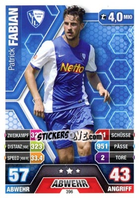 Cromo Patrick Fabian - German Fussball Bundesliga 2014-2015. Match Attax - Topps