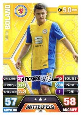 Figurina Mirko Boland - German Fussball Bundesliga 2014-2015. Match Attax - Topps