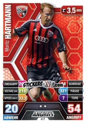 Cromo Moritz Hartmann - German Fussball Bundesliga 2014-2015. Match Attax - Topps