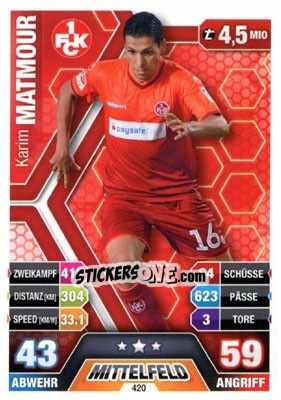 Figurina Karim Matmour - German Fussball Bundesliga 2014-2015. Match Attax - Topps