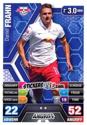Sticker Daniel Frahn - German Fussball Bundesliga 2014-2015. Match Attax - Topps