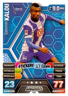 Cromo Salomon Kalou - German Fussball Bundesliga 2014-2015. Match Attax - Topps