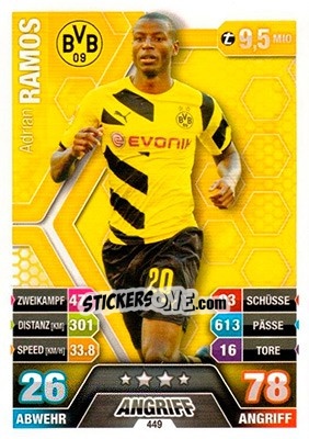 Sticker Adrian Ramos - German Fussball Bundesliga 2014-2015. Match Attax n. 449 - Topps