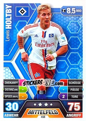 Sticker Lewis Holtby - German Fussball Bundesliga 2014-2015. Match Attax - Topps