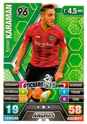 Cromo Kenan Karaman - German Fussball Bundesliga 2014-2015. Match Attax - Topps