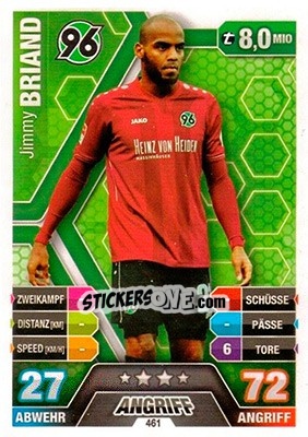 Cromo Jimmy Briand - German Fussball Bundesliga 2014-2015. Match Attax - Topps