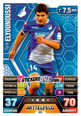 Sticker Tarik Elyounoussi - German Fussball Bundesliga 2014-2015. Match Attax n. 463 - Topps
