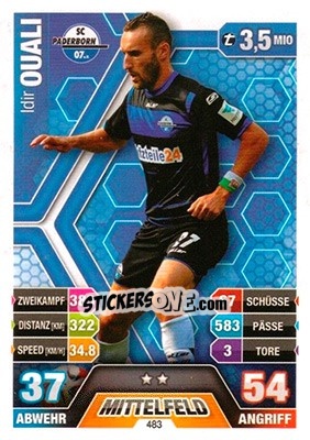 Sticker Idir Ouali - German Fussball Bundesliga 2014-2015. Match Attax - Topps