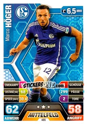 Cromo Marco Höger - German Fussball Bundesliga 2014-2015. Match Attax - Topps