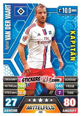 Sticker Rafael van der Vaart - German Fussball Bundesliga 2014-2015. Match Attax - Topps