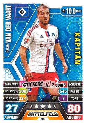 Figurina Rafael van der Vaart - German Fussball Bundesliga 2014-2015. Match Attax - Topps