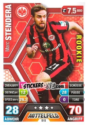 Cromo Marc Stendera - German Fussball Bundesliga 2014-2015. Match Attax - Topps