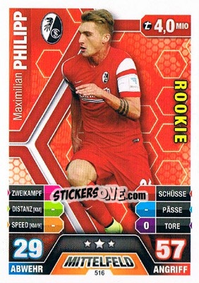 Figurina Maximilian Philipp - German Fussball Bundesliga 2014-2015. Match Attax - Topps