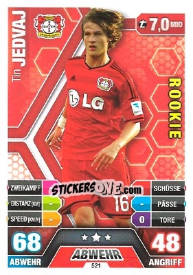 Cromo Tin Jedvaj - German Fussball Bundesliga 2014-2015. Match Attax - Topps