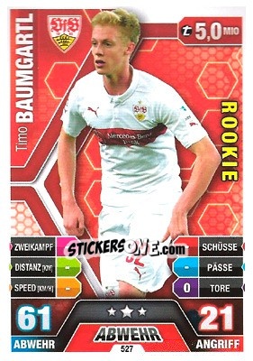 Sticker Timo Baumgartl - German Fussball Bundesliga 2014-2015. Match Attax - Topps