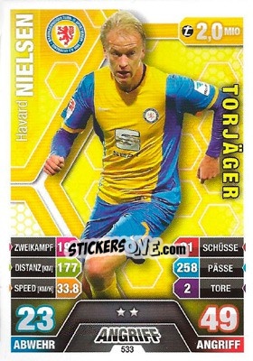 Sticker Havard Nielsen - German Fussball Bundesliga 2014-2015. Match Attax - Topps