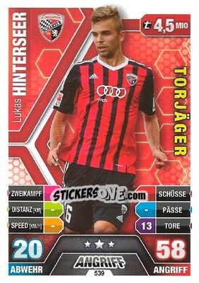 Cromo Lukas Hinterseer - German Fussball Bundesliga 2014-2015. Match Attax - Topps