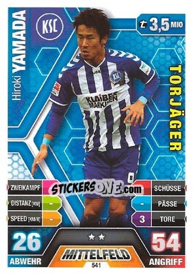 Sticker Hiroki Yamada - German Fussball Bundesliga 2014-2015. Match Attax n. 541 - Topps